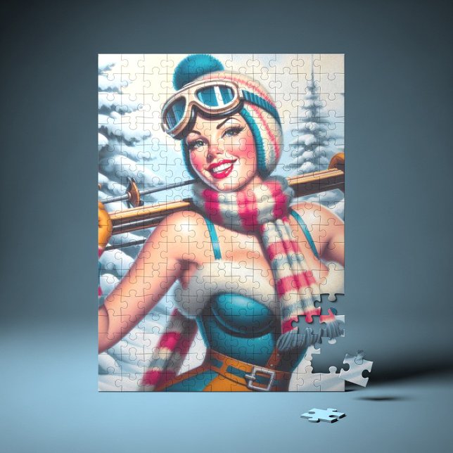 Winter Pin-up Girl Pussel (Skapare uppladdad)