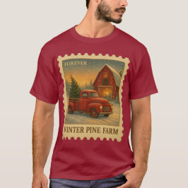 Winter Pine Farm – Fristående frimärke T Shirt