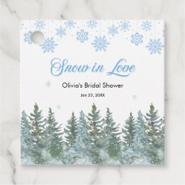 Winter Pine Snow in Love Snowflakes Bridal Shower Gåvor Etiketter