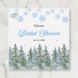 Winter Pine Trees Snowflakes Bridal Shower  Gåvor Etiketter