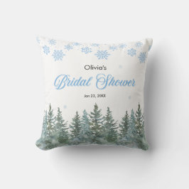 Winter Pine Trees Snowflakes Bridal Shower  Kudde