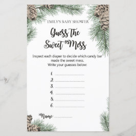 Winter Pinecone Baby Shower Game PRINTED