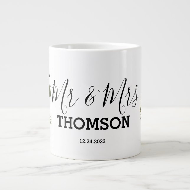 Winter Pinecones & Berries Family Throw Pillow Jumbo Mugg (Framsidan)