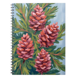 Winter Pinecones | Nature Watercolor Painting Anteckningsbok