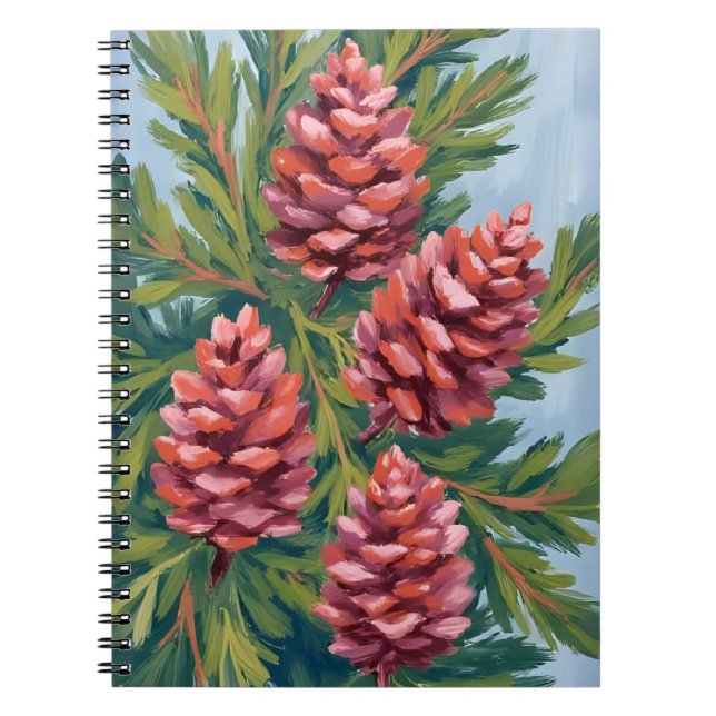 Winter Pinecones | Nature Watercolor Painting Anteckningsbok (Framsidan)