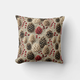 Winter Pinecones och Red Berries Kudde