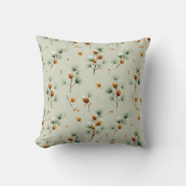 Winter Pinecones och Snowy Grenar Kudde