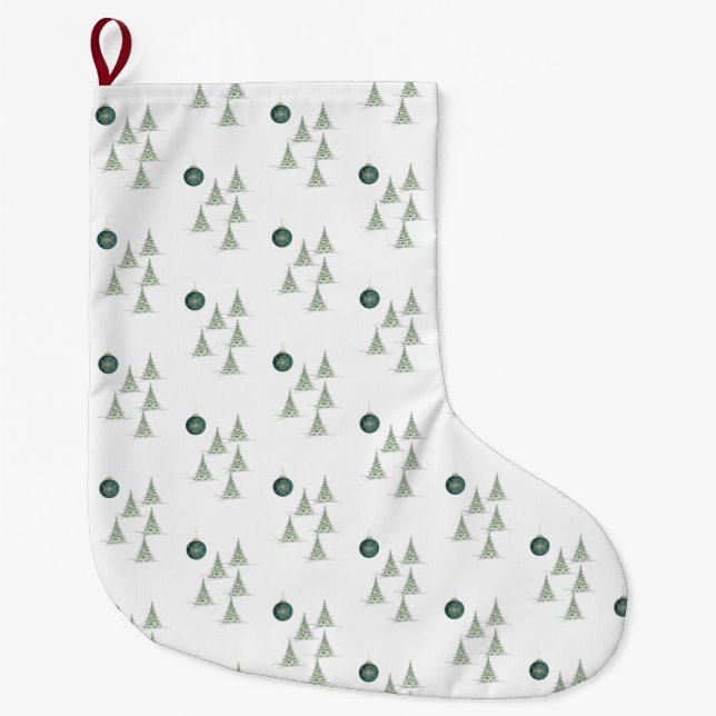 Winter Pines Gift Wrap Stor Julstrumpa (Framsidan)