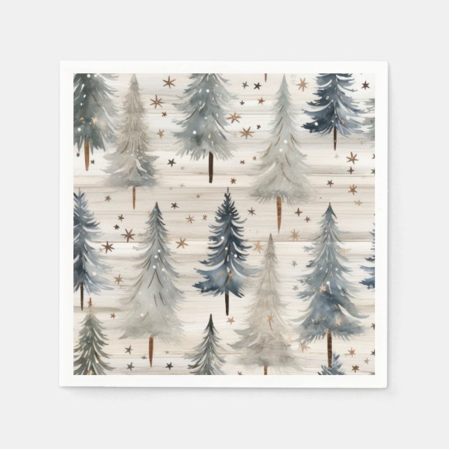 Winter Pines & Holiday Sentiments Pappersservett (Framsidan)