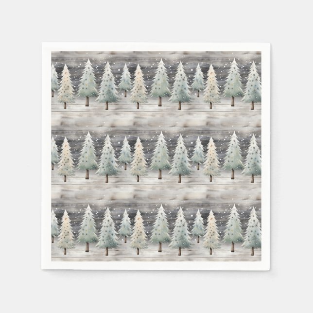 Winter Pines & Holiday Sentiments Pappersservett (Framsidan)