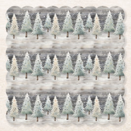 Winter Pines & Holiday Sentiments Underlägg Papper