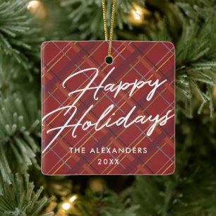 Winter Play Glad helg Ornament - Red