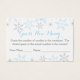 Winter Pojke Shower gissar hur många spel Visitkort