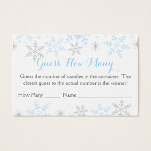 Winter Pojke Shower gissar hur många spel Visitkort