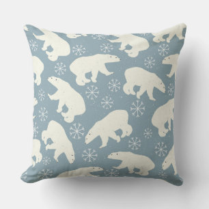 Winter Polar Bär sömlös mönster + dina idéer Kudde