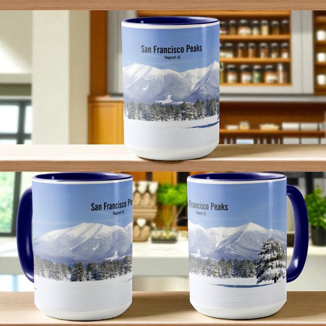 Winter Prairie San Francisco Peaks Flagstaff AZ Mugg (View around the mug )