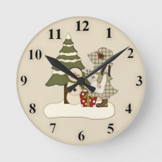 Winter Prairie Wall Clock Rund Klocka