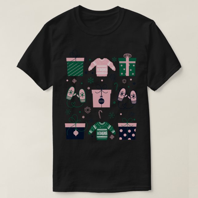 Winter Presenter Sweaters and Mittens T Shirt (Design framsida)