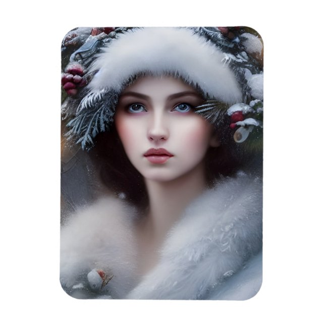Winter Princess Helgdag Magnet (Vertikal)