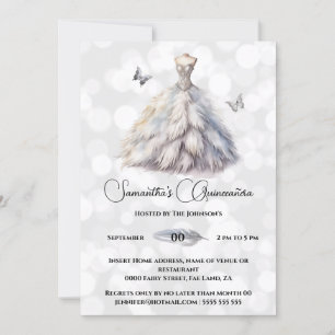 Winter princess Quinceañera fantasy ballgown chic Inbjudningar
