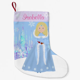 Winter Princess with Blonde Hair Liten Julstrumpa