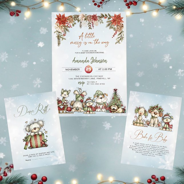 Winter Puppy Books for Baby Christmas Book Request Tilläggskort (Skapare uppladdad)