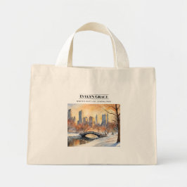 Winter Quiet Joy, Central Park Tote Bag Mini Tygkasse