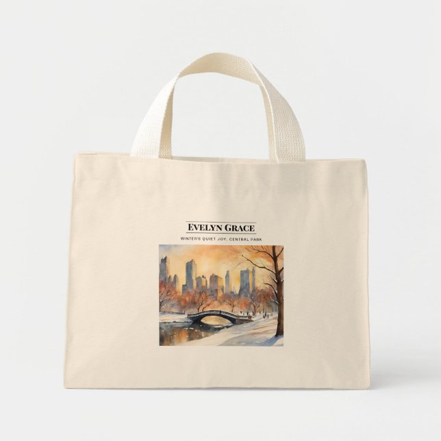 Winter Quiet Joy, Central Park Tote Bag Mini Tygkasse (Framsidan)