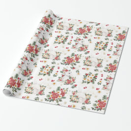 Winter Rabbit Blommigt | FÖDELSEDAGSFEST Presentpapper