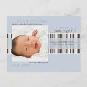 Winter Rand Blue ・ Baby-meddelande Meddelande Vykort