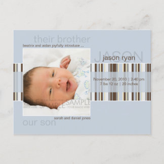Winter Rand Blue ・ Baby-meddelande Meddelande Vykort