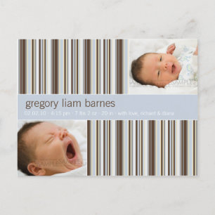 Winter Rand Blue ・ Baby-meddelande Meddelande Vykort