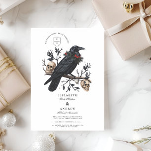 Winter Raven Gothic Bröllop Inbjudningar