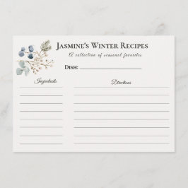Winter Recipe Card – Kitchen Stationery Meddelande