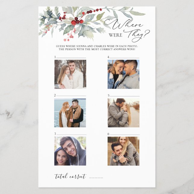 Winter Red Berries Greenery där de spelade Flygblad (Framsidan)