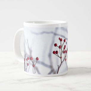 Winter Red Berries White Snö Jumbo Mugg