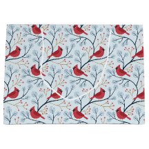 Winter Red Cardinal Bird