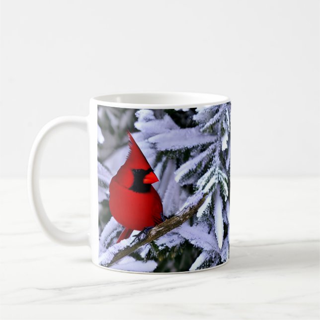 Winter Red Cardinal Kaffemugg (Vänster)