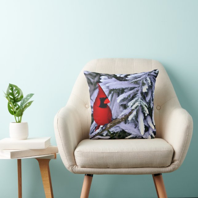 Winter Red Cardinal Kudde (Stol)