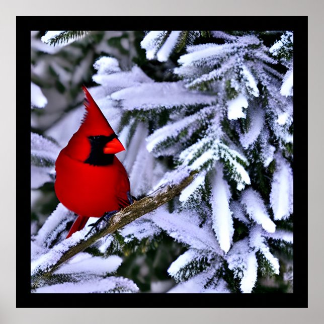 Winter Red Cardinal Poster (Framsidan)