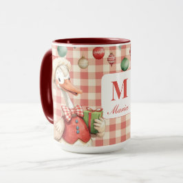 Winter Red Christmas Silly Goose  1st birthday Mugg