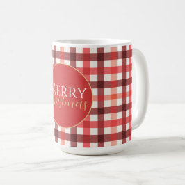 Winter Red Gingham Play Checkered Mönster Kaffemugg