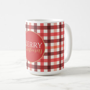 Winter Red Gingham Play Checkered Mönster Kaffemugg