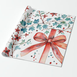 Winter Red Glow Ornament Wrap Presentpapper