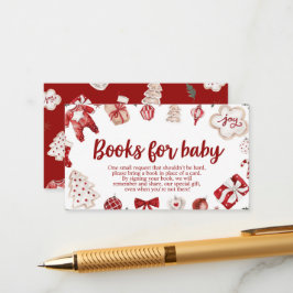 Winter Red jul Baby Shower Bokar för Baby Tilläggskort