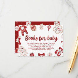 Winter Red jul Baby Shower Bokar för Baby Tilläggskort