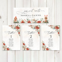 Winter Red Pinecone Bröllop Head Bord-tecken