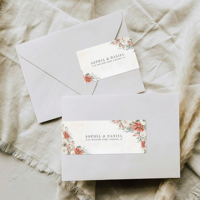 Winter Red Pinecone Bröllop Return-adressetikett Returadress Etikett (Skapare uppladdad)