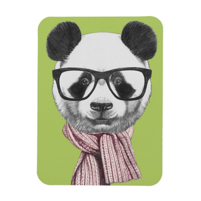 Winter Redo Panda Bear Magnet (Vertikal)