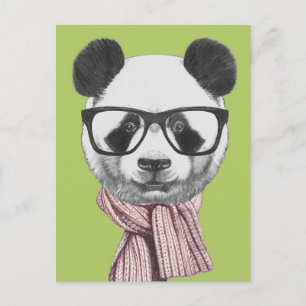 Winter Redo Panda Bear Vykort